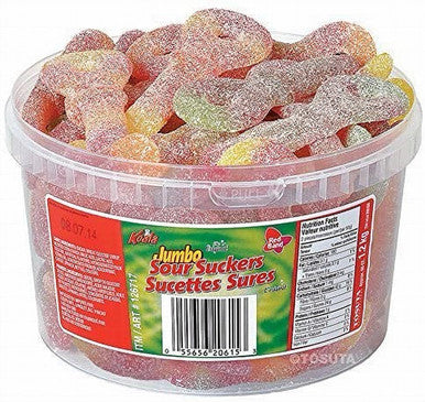 Koala Sour Suckers Gummy Candy, 1.2kg/42.3 oz. Tub – 60 Count - Container