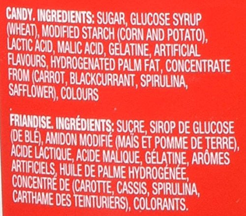 Koala Sour Suckers Gummy Candy, 1.2kg/42.3 oz. Tub – 60 Count - Ingredients