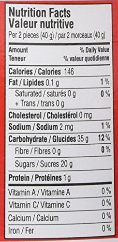 Koala Sour Suckers Gummy Candy, 1.2kg/42.3 oz. Tub – 60 Count - Nutrition Facts