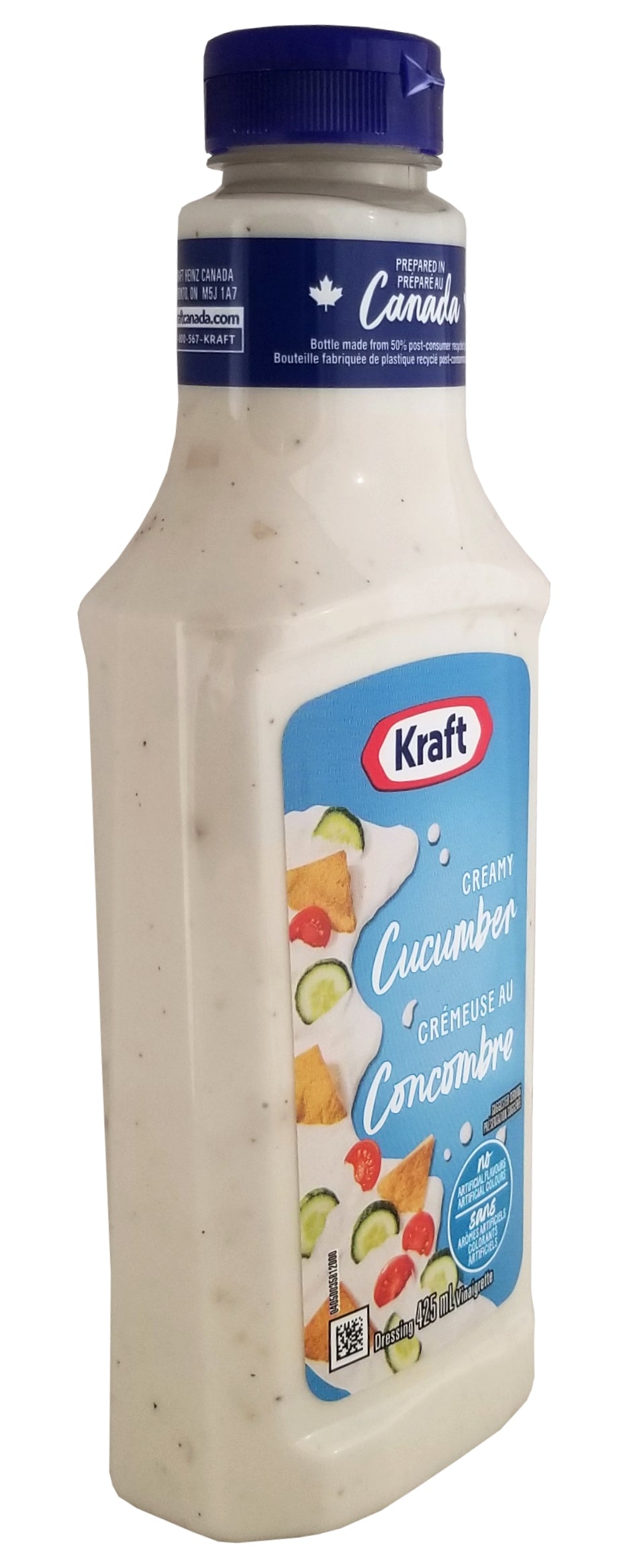 Kraft Creamy Cucumber Salad Dressing, 425mL/15 fl. oz., Bottle, side of bottle