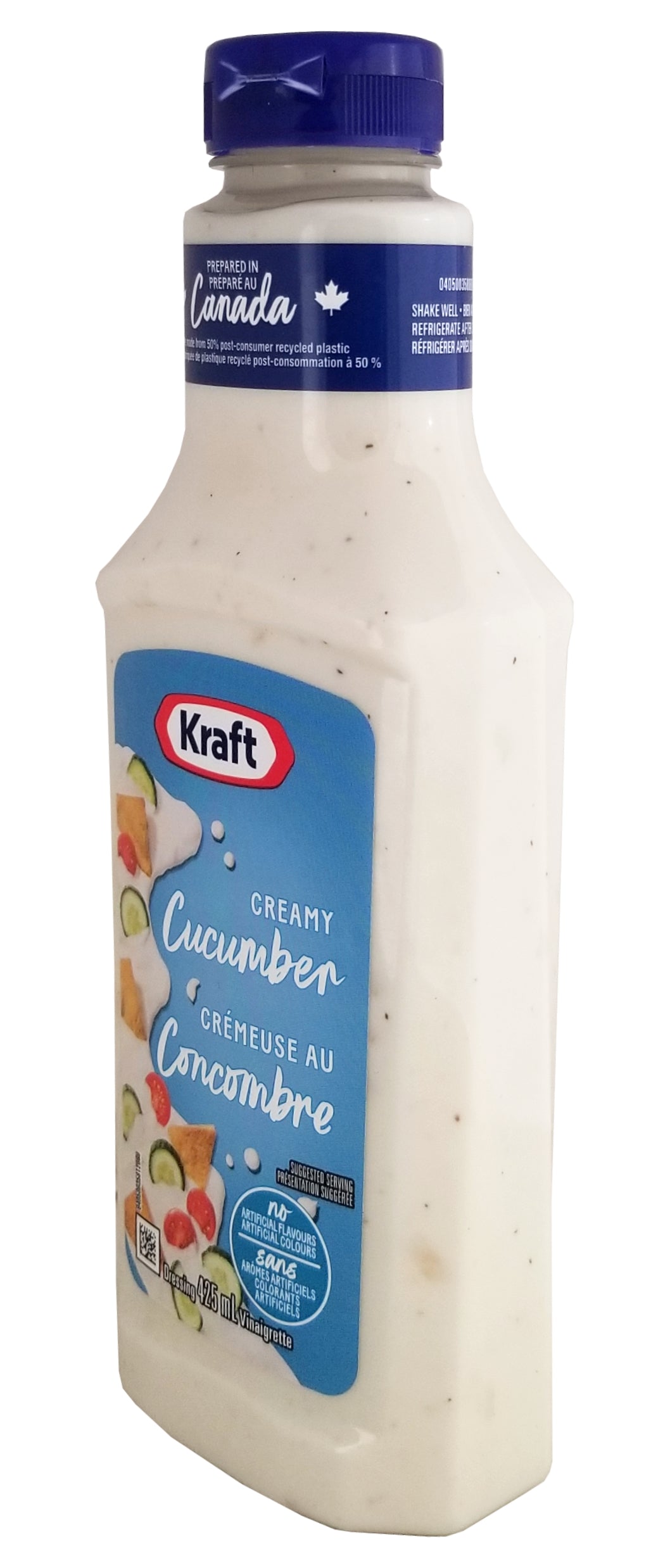 Kraft Creamy Cucumber Salad Dressing, 425mL/15 fl. oz., Bottle, side of bottle