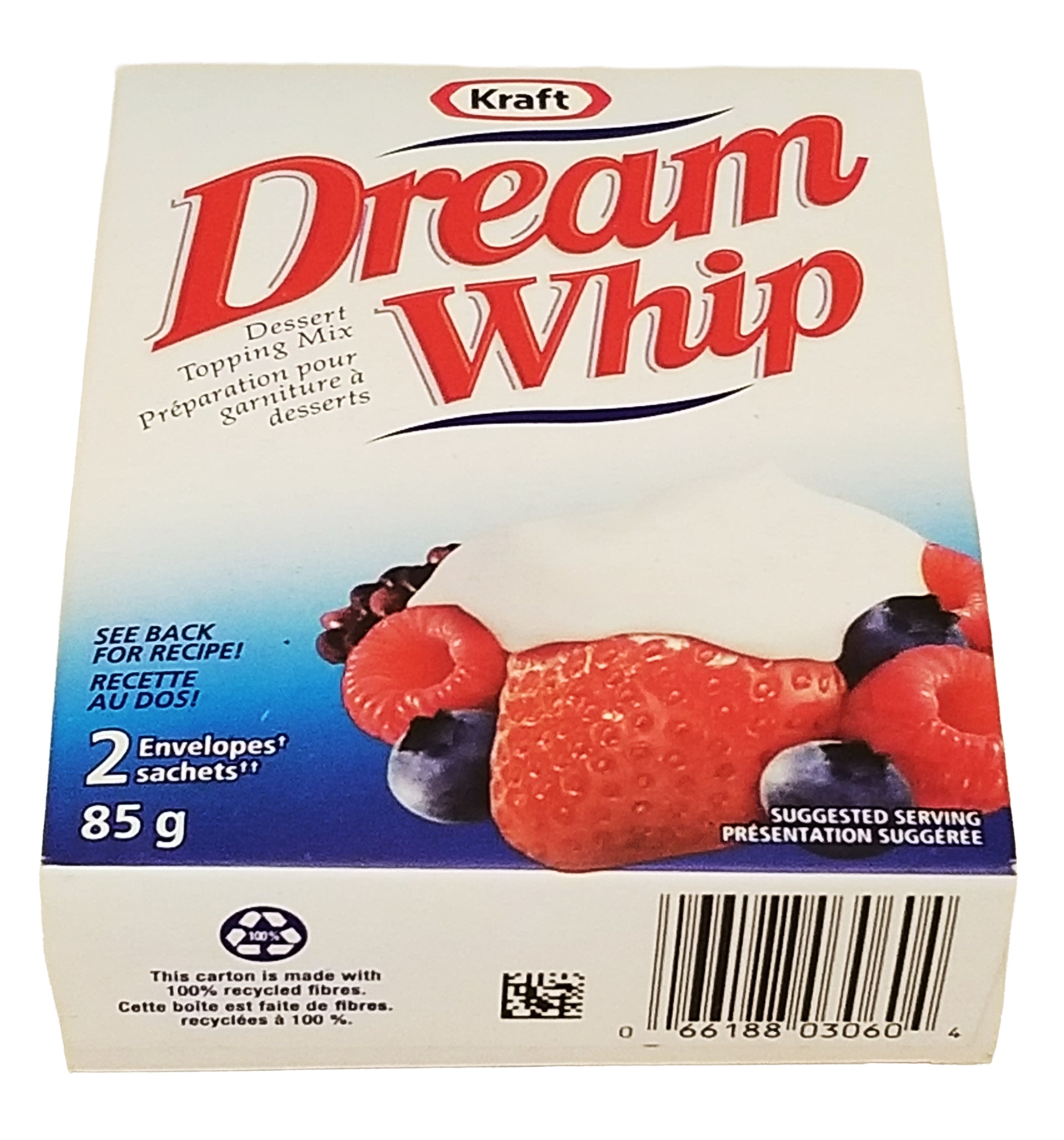 Dream Whip Dessert Topping Mix 85g UPC barcode