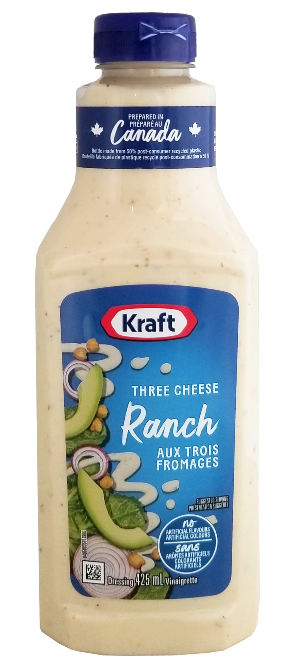Kraft Three Cheese Ranch Salad Dressing, 425mL/15 fl. oz., Bottle