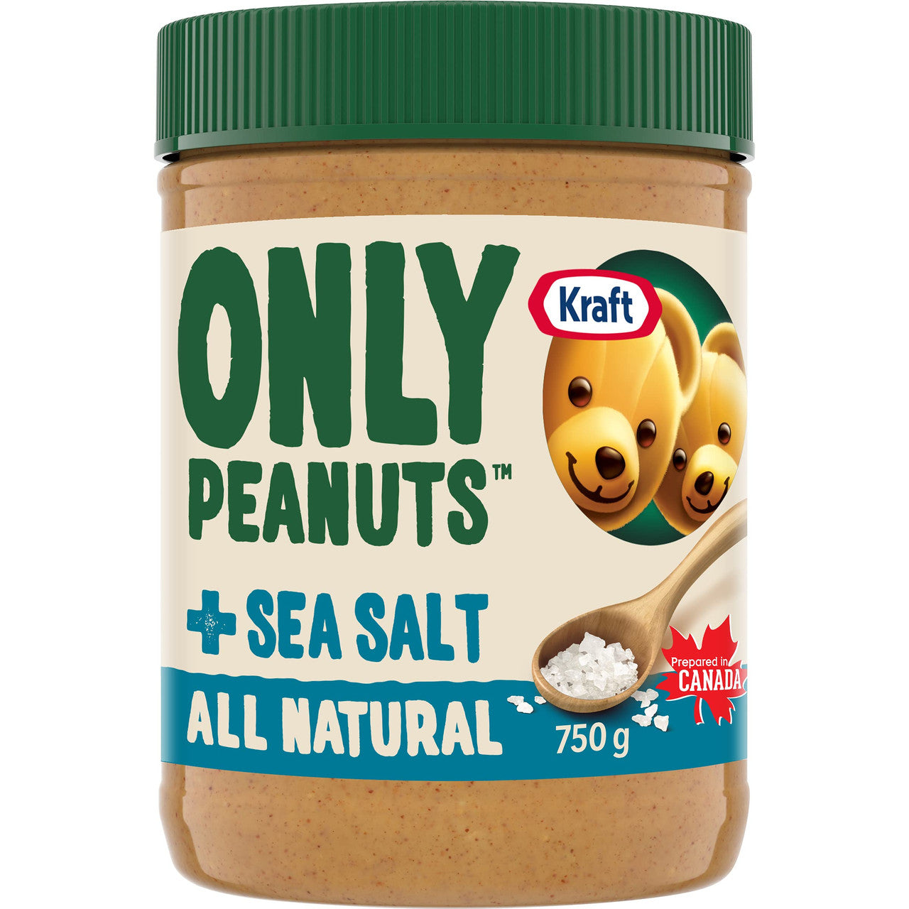 Kraft All Natural Peanut Butter with Sea Salt - 750g (26.5oz) - Front