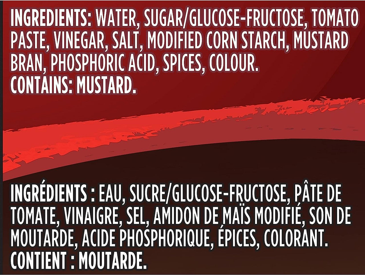 Kraft BBQ Sauce, Chicken & Rib Flavour, 455ml/15.4oz., Bottle Ingredients