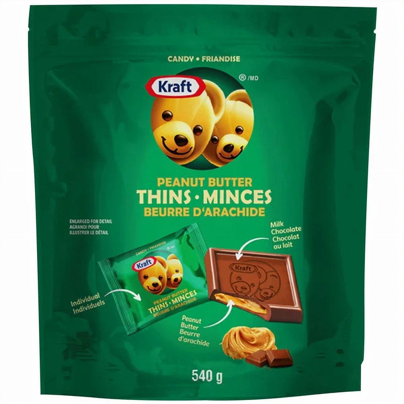 Kraft Milk Chocolate Peanut Butter Thins, 540g/19.1 oz