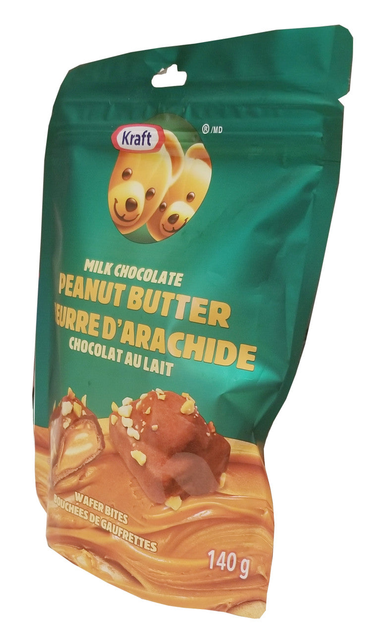 Kraft Milk Chocolate Peanut Butter Wafer Bites 140g5 Oz Bag Imported From Canada Caffeine