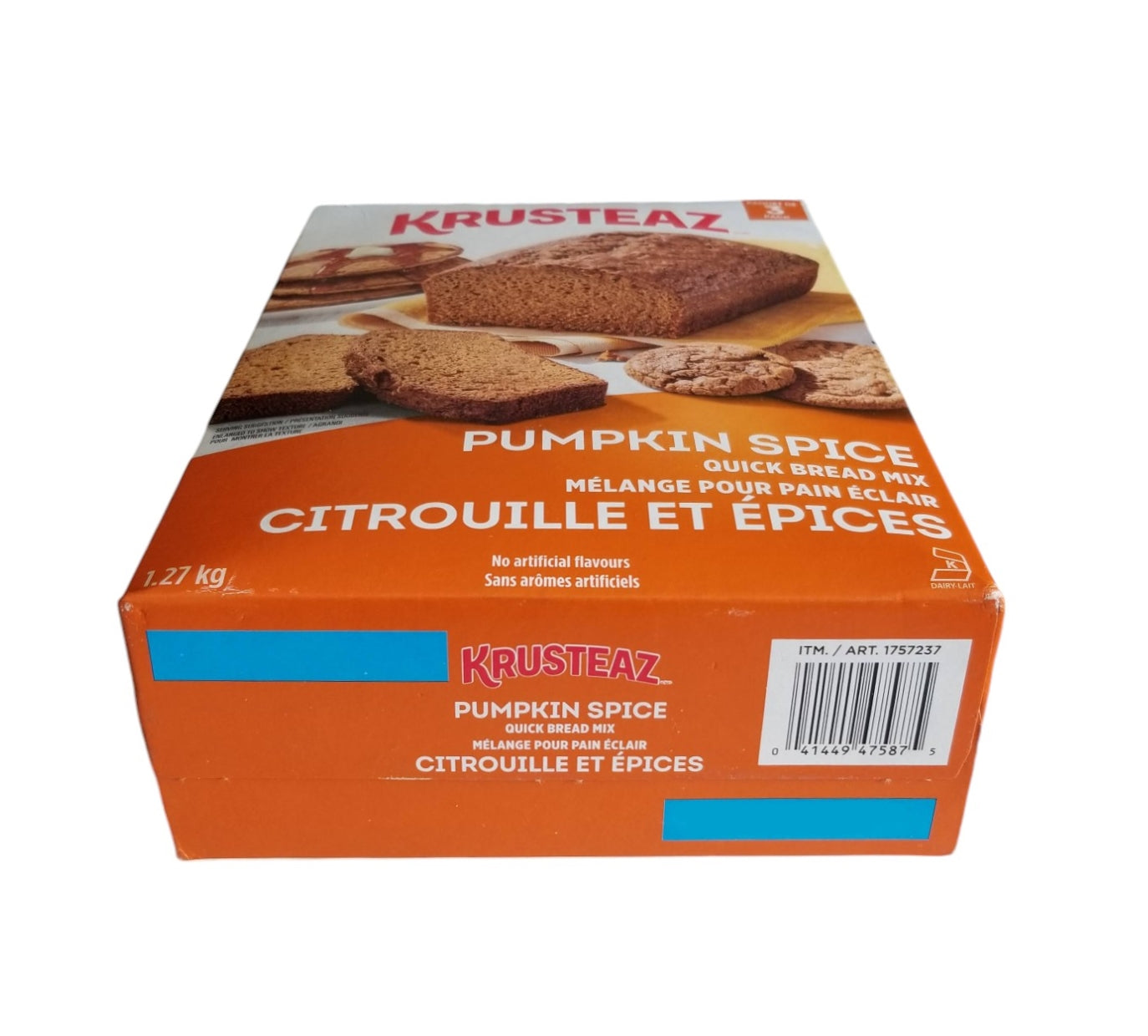 Krusteaz Pumpkin Spice Quick Bread Mix – 3 Bags per Box (1.27kg/2.8 lb) Bottom Side