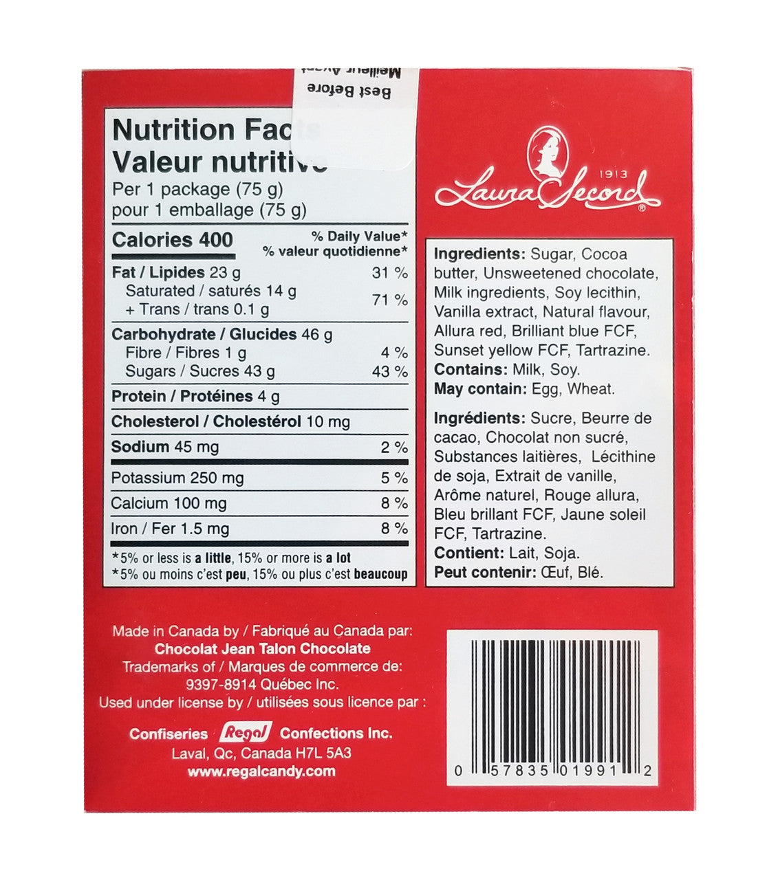 Laura Secord Milk Chocolate Snowman, 75g/2.6 oz. Box {Imported from Canada}