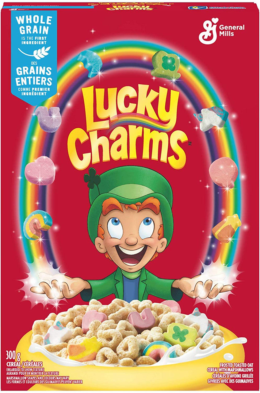 LUCKY CHARMS Cereal, 300g/10.6 oz., Box Front