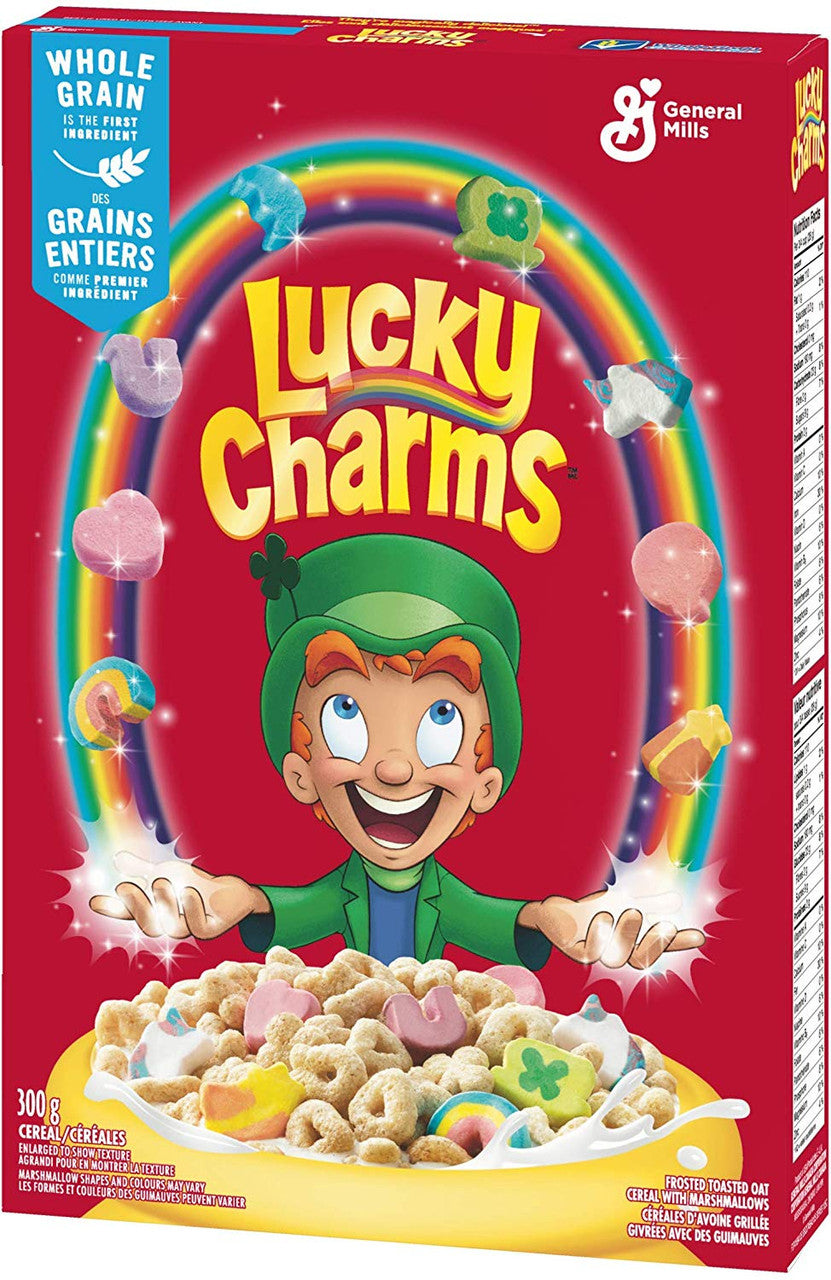 LUCKY CHARMS Cereal, 300g/10.6 oz., Box Right Angle