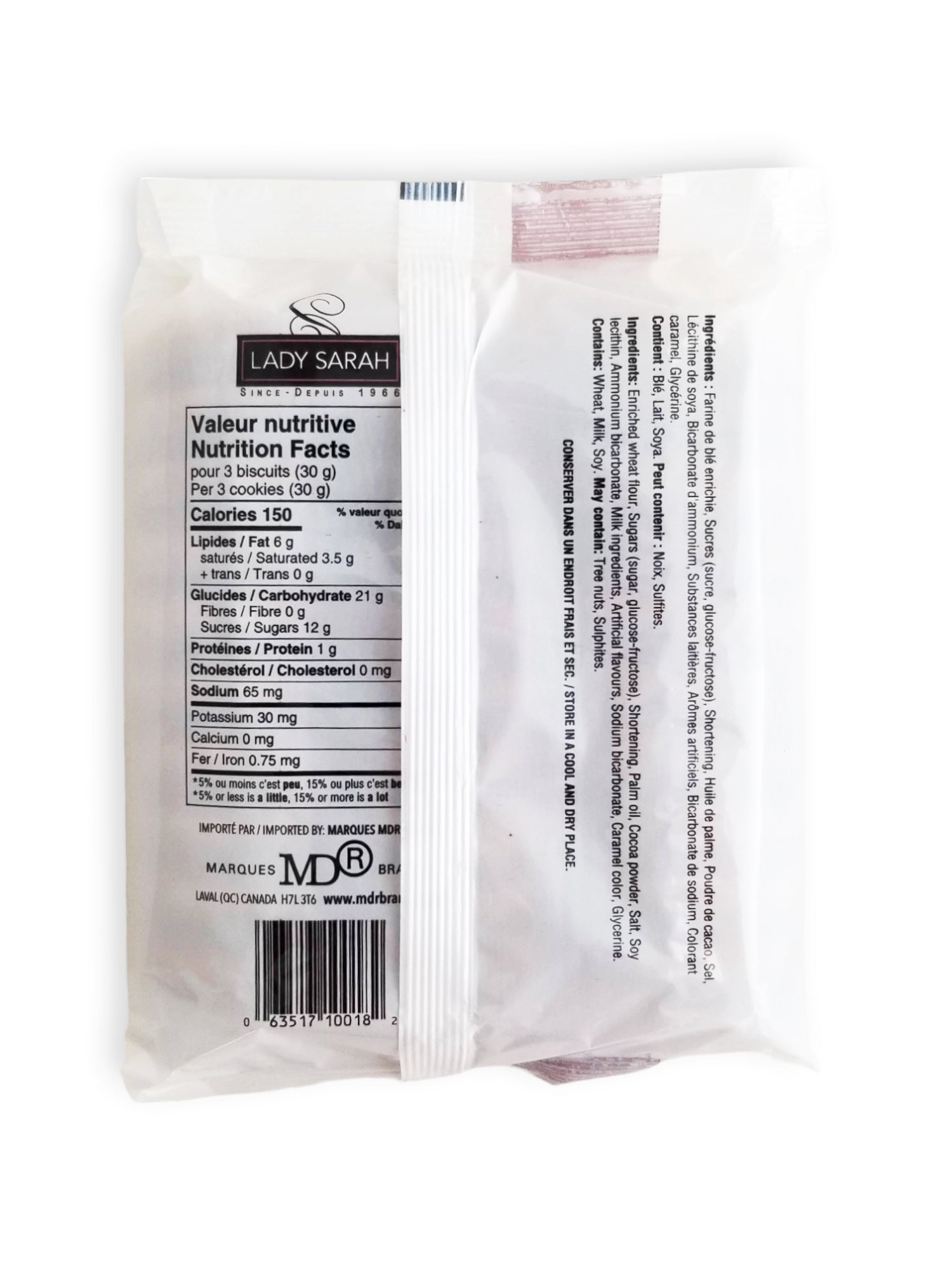 Lady Sarah Chocolate & Vanilla Flavored Duplex Cookies, 300g/10.5 oz. Package