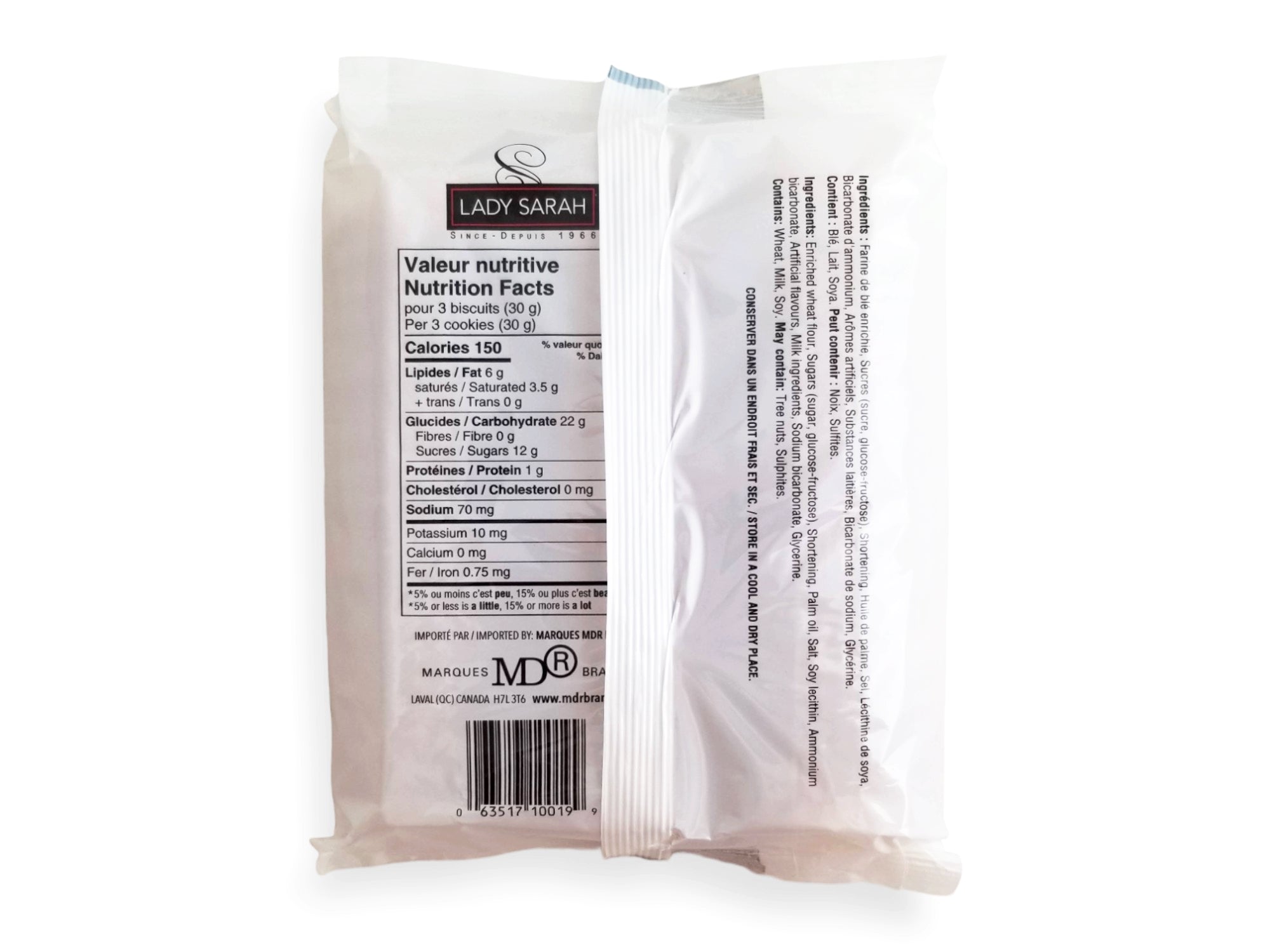 Lady Sarah Sandwich Creme Cookies, Vanilla Flavored, 300g/10.5 oz. Package