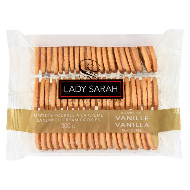 Lady Sarah Sandwich Creme Cookies, Vanilla Flavored, 300g/10.5 oz. Package