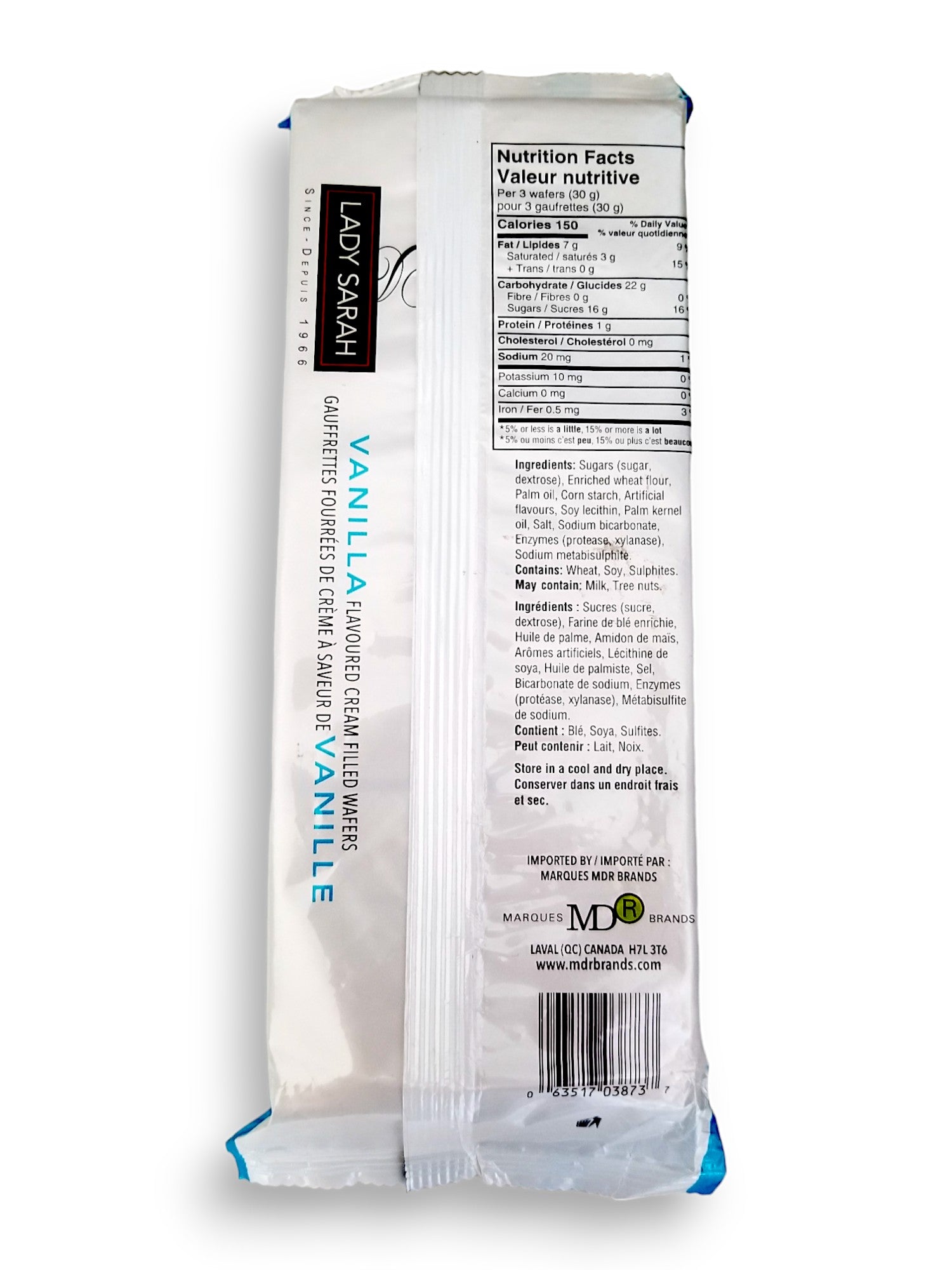 Lady Sarah Vanilla Flavored Cream Filled Wafers, 200g/7.1  oz