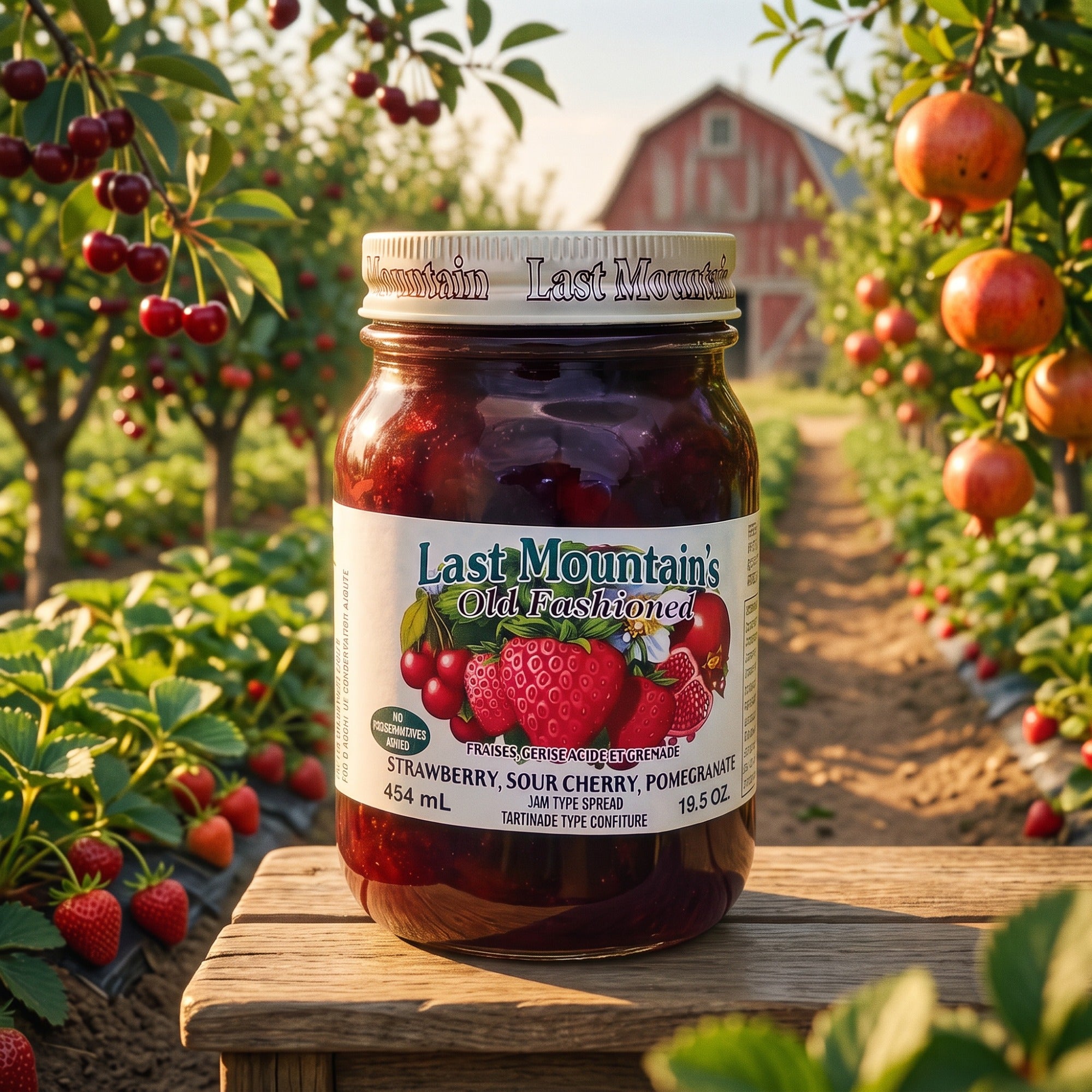 Last Mountain's Old Fashioned Strawberry Sour Cherry Pomegranate Jam, 454ml (19.5 oz)