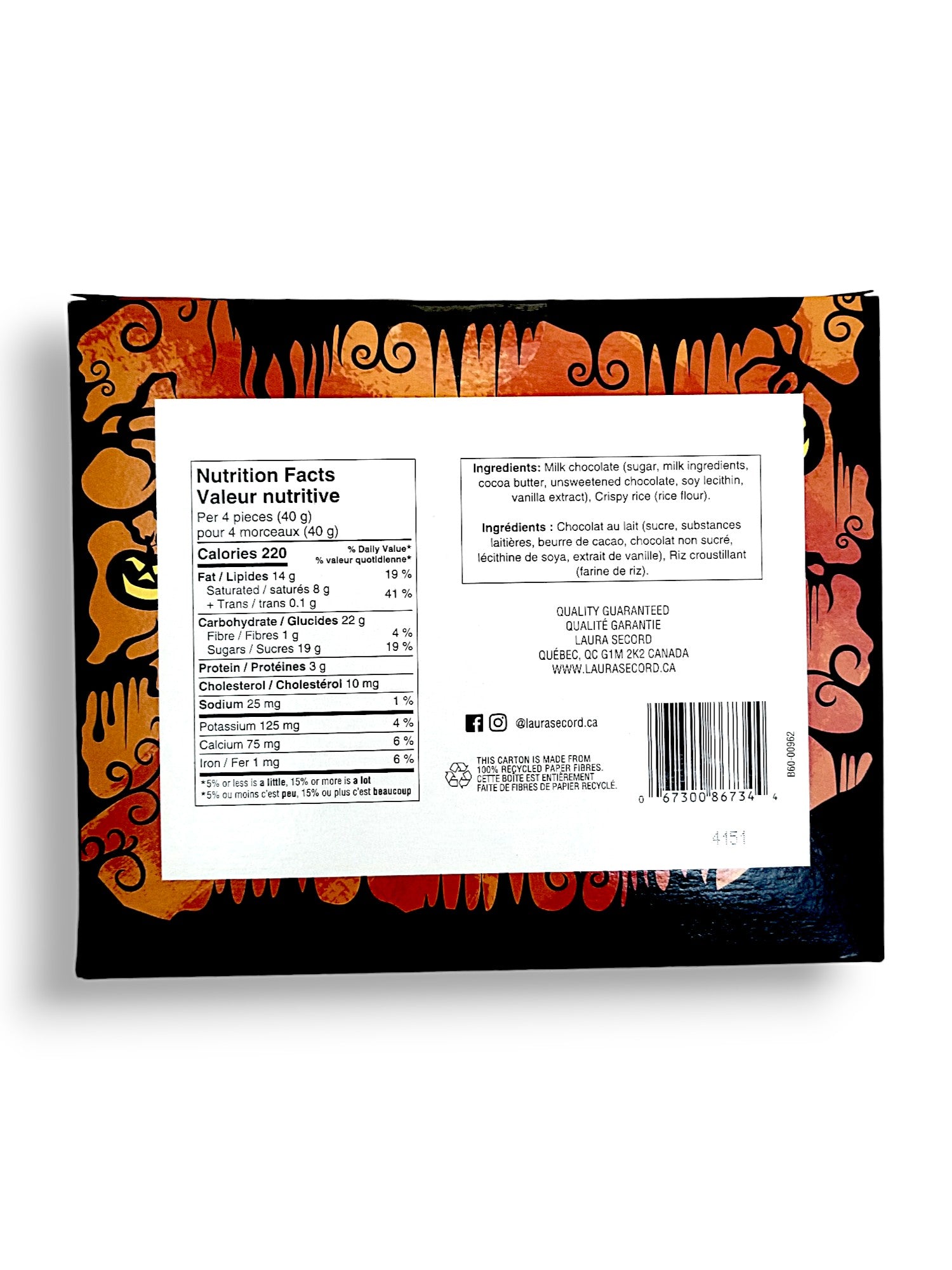 Laura Secord Halloween Milk Chocolate Crispy Wafers, 300g/10.6 oz.