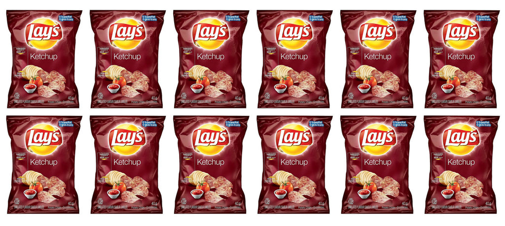 Lay's Potato Chips, Ketchup, 40g/1.41oz., 12 pack {Imported from Canada}