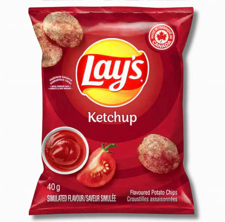 Ketchup Potato Chips 40g bag front view