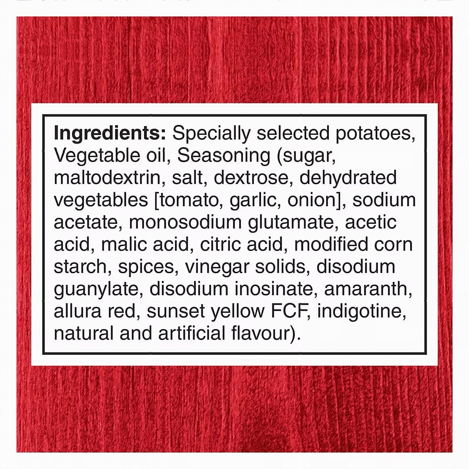 Lay's Ketchup Chips 40g ingredients label English
