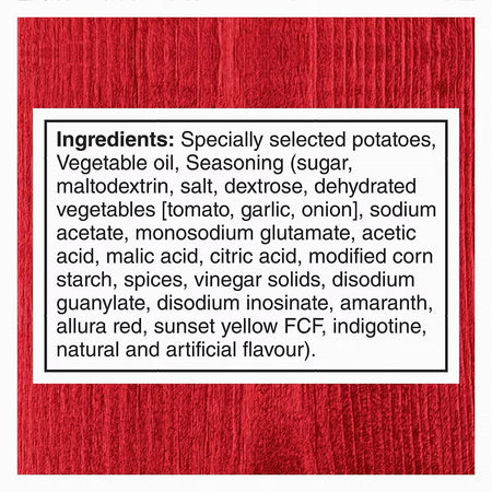 Lay's Ketchup Chips 40g ingredients label English