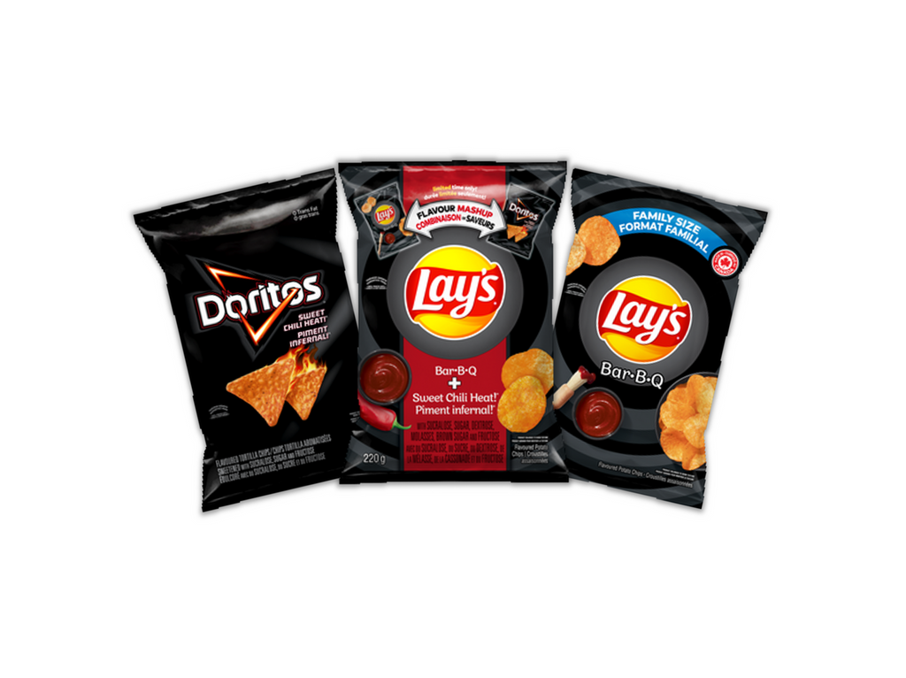 Lay's Potato Chips - BBQ & Sweet Chili Heat! Mashup Chips 220g/7.7 oz., Bag {Imported from Canada}