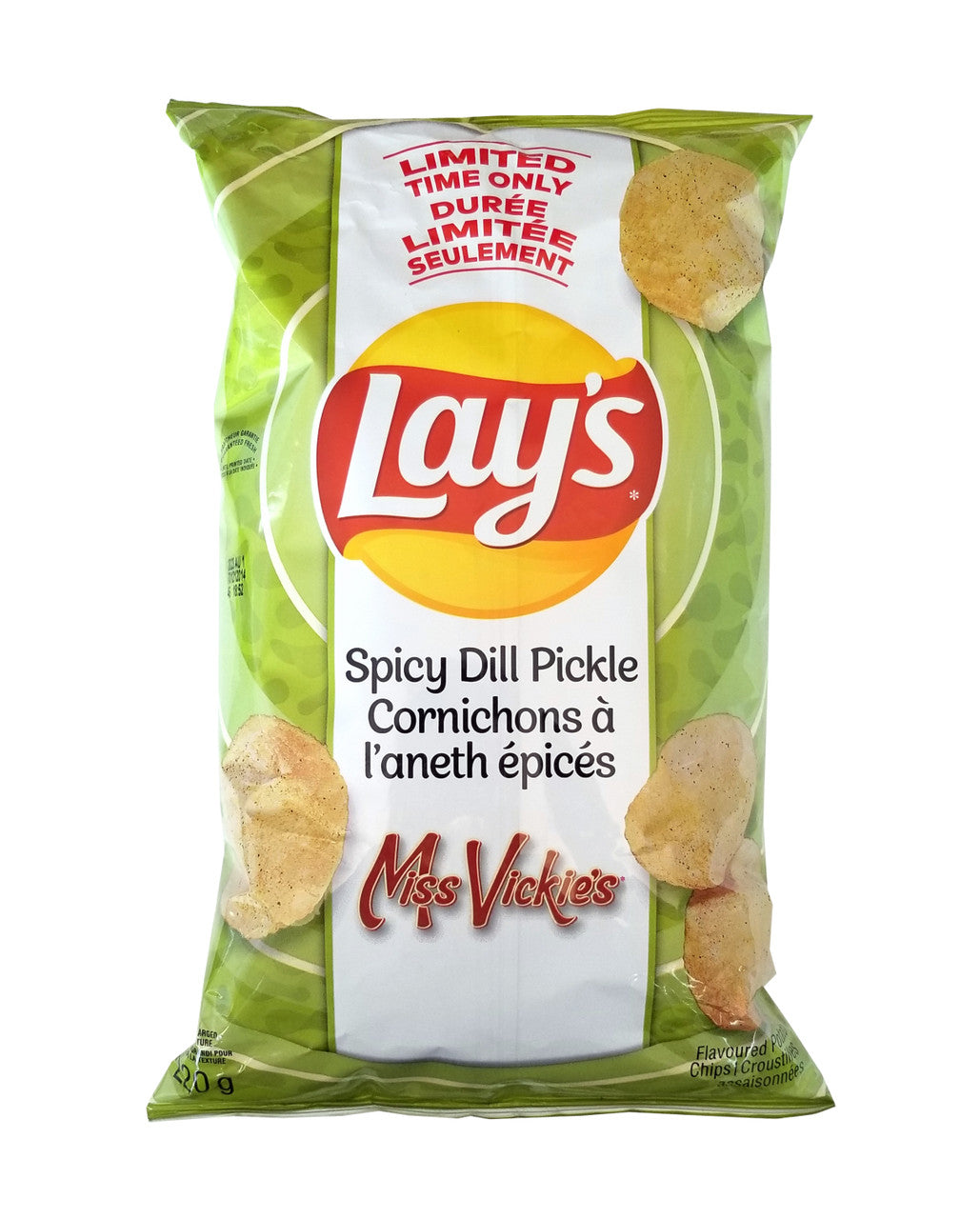 Lay's Potato Chips - Miss Vickie's Spicy Dill Pickle Flavor, 220g/7.7 oz., Bag {Imported from Canada}