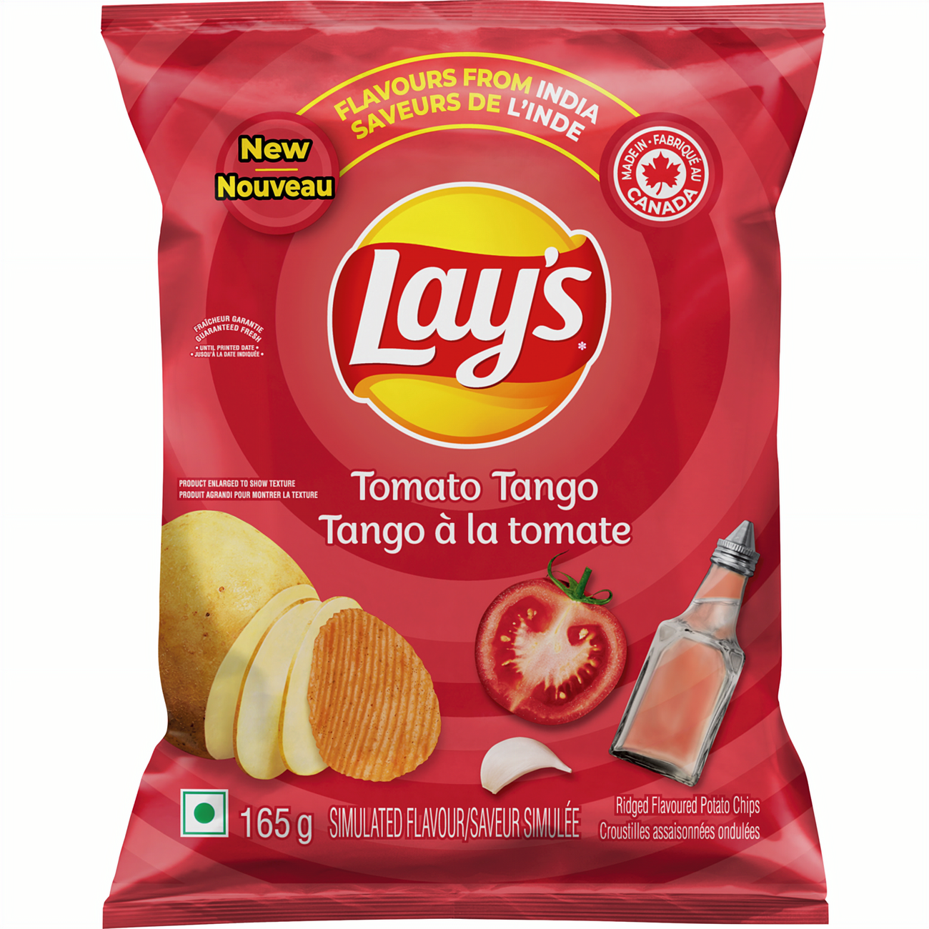 Lays Tomato Tango Potato Chips, 165g/5.8 oz., front of bag