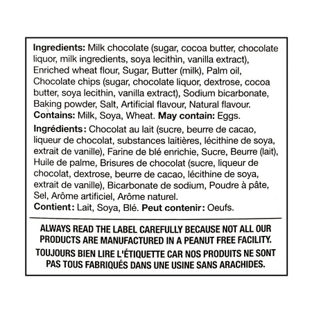 Leclerc Celebration Mini Chocolate Chip Cookies 780g ingredients list