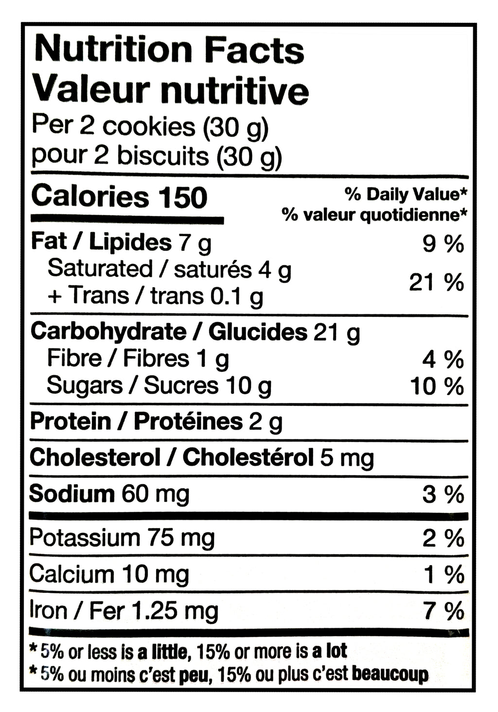 Nutrition facts label for Leclerc Celebration 45% Dark Chocolate Butter Cookies with detailed calorie and ingredient information.