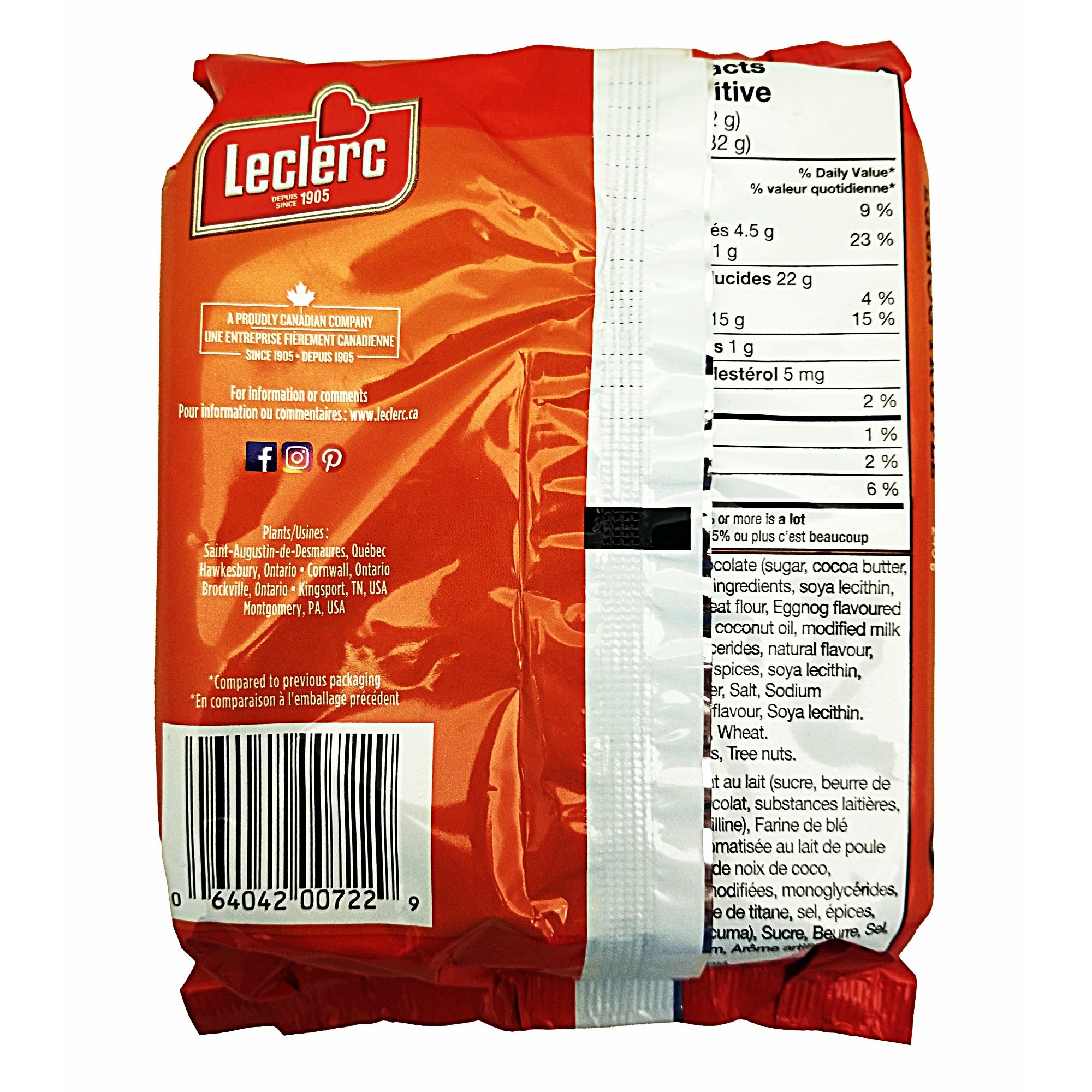 Leclerc Celebration Eggnog Truffle Butter Cookies, 240g/8.5 oz