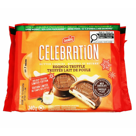 Leclerc Celebration Eggnog Truffle Butter Cookies, 240g/8.5 oz