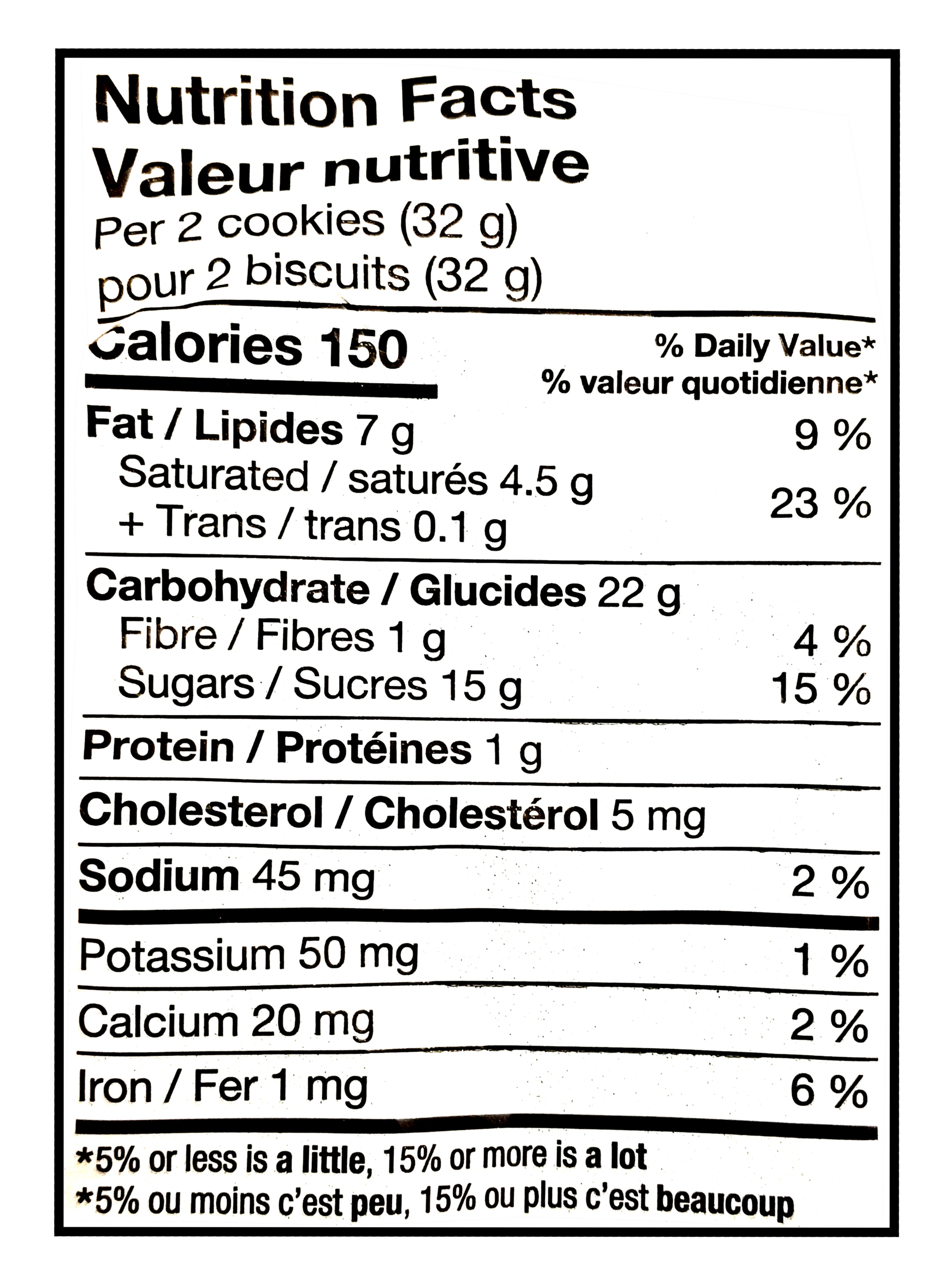 Nutrition facts label for Leclerc Celebration Eggnog Truffle Butter Cookies, 240g with black text on a white background