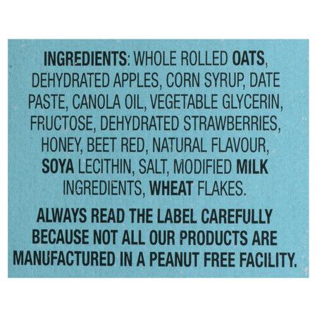 Leclerc Go Pure Strawberry Fruit & Oat Bars, 140g/5 oz. Box Ingredients