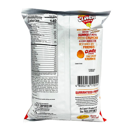 Leslie's Clover Chips Barbeque Corn Snacks, 145g/15 oz., Bag, {Imported from Canada}