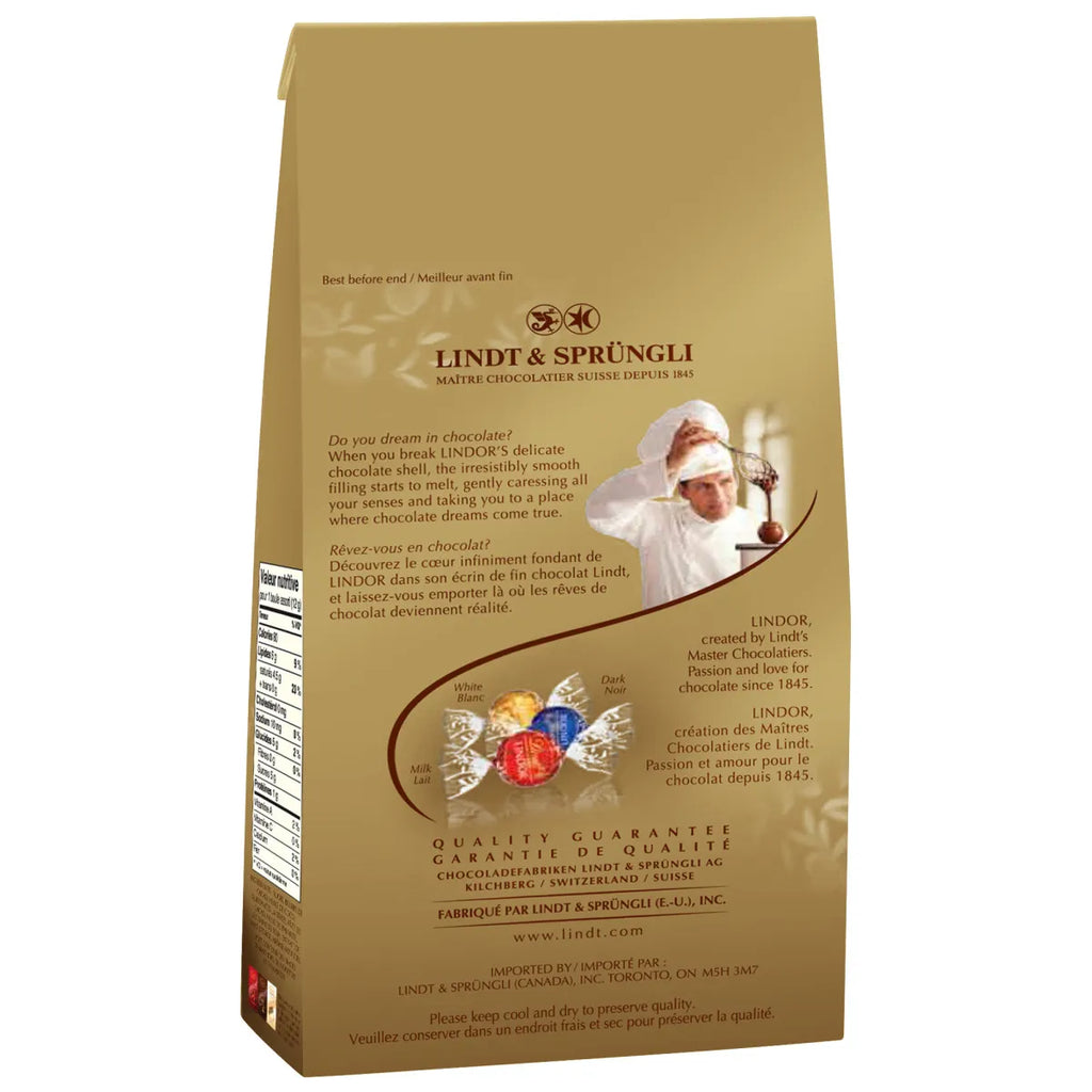 Lindt Lindor Assorted Chocolate Balls, Milk, White, and Dark Chocolate, 150g/5.2 oz.