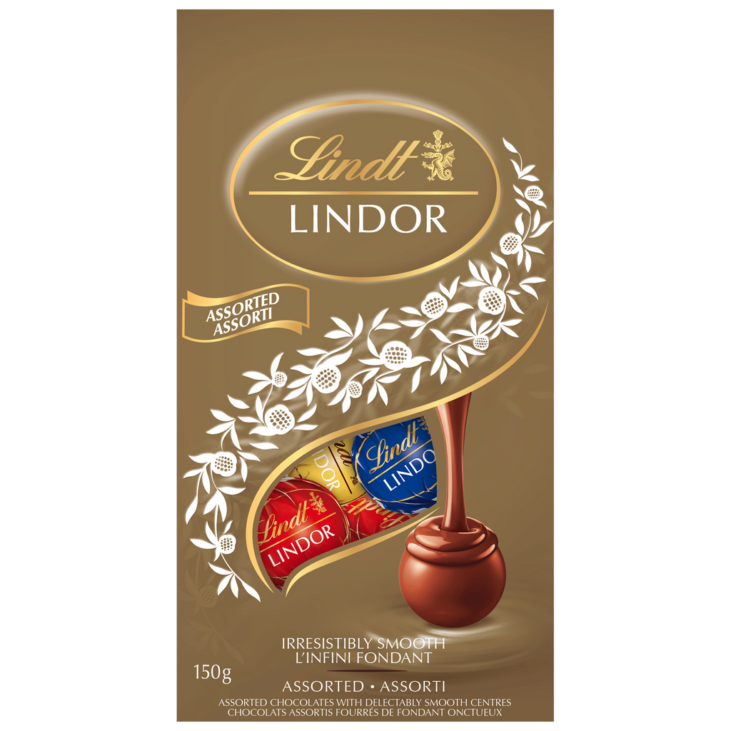 Lindt Lindor Assorted Chocolate Balls, Milk, White, and Dark Chocolate, 150g/5.2 oz.