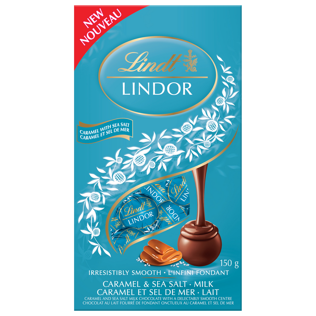 Lindt Lindor Caramel with Sea Salt Milk Chocolate Balls, 150g/5.2 oz.