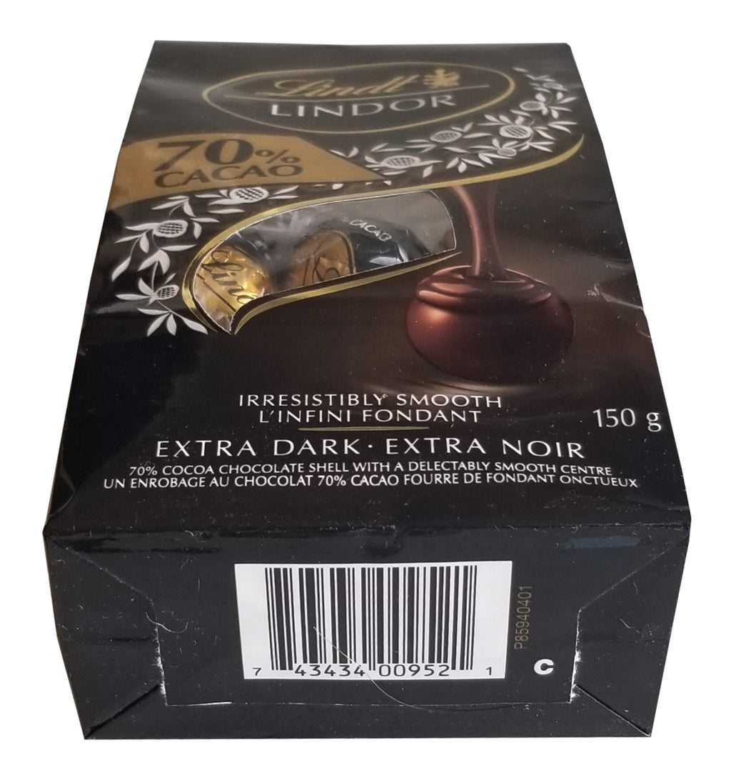 Lindt Lindor 70% Cacao Extra Dark Chocolate Balls, 150g/5.2 oz.