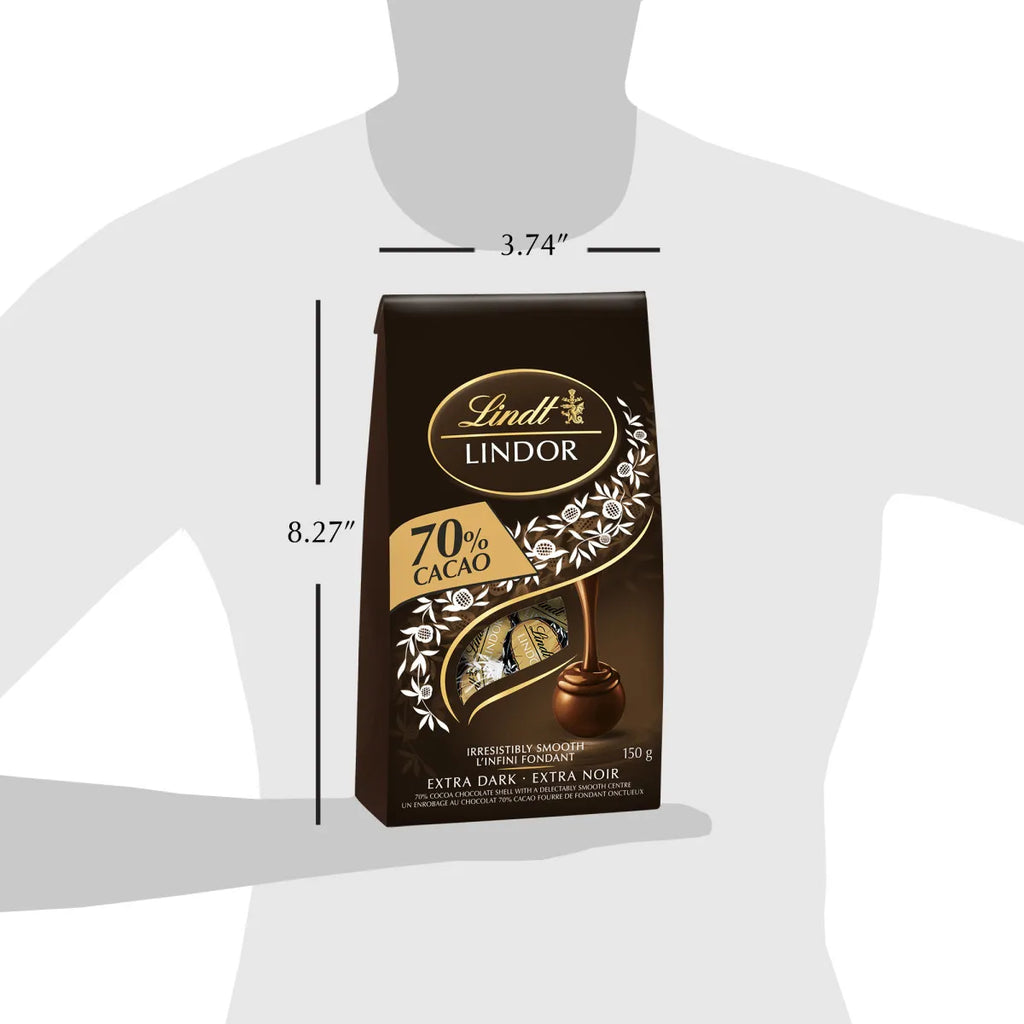 Lindt Lindor 70% Cacao Extra Dark Chocolate Balls, 150g/5.2 oz.