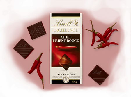 Lindt Excellence Chili Chocolate Bar, 100g/3.5 oz., {Imported from Canada}