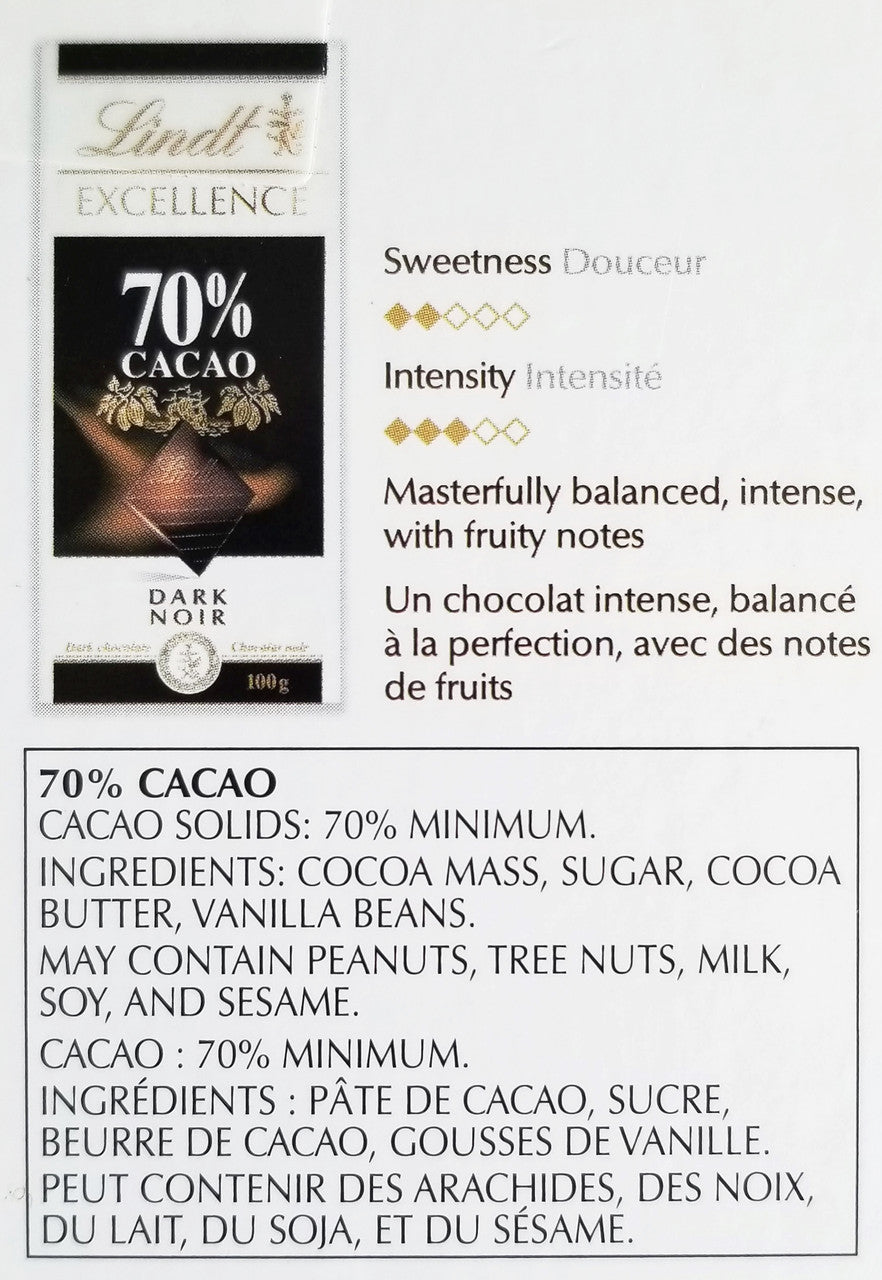 Lindt Excellence 70% Cacao Noir Intense 