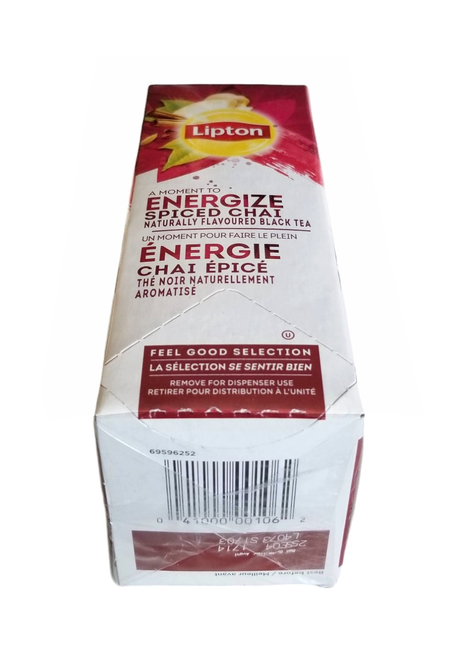 Lipton Energize Spiced Chai Black Tea bottom