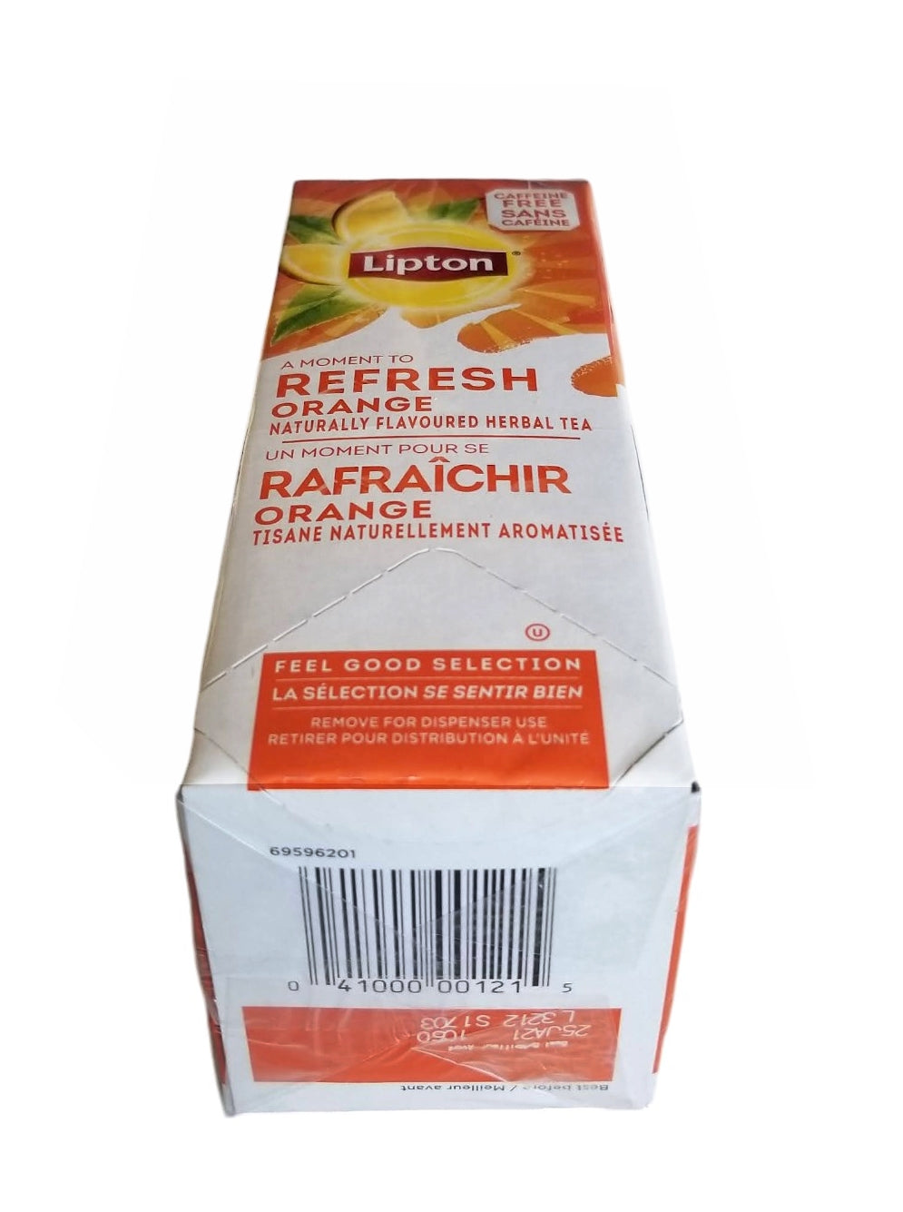 Lipton Refresh Orange Herbal Tea bottom upc