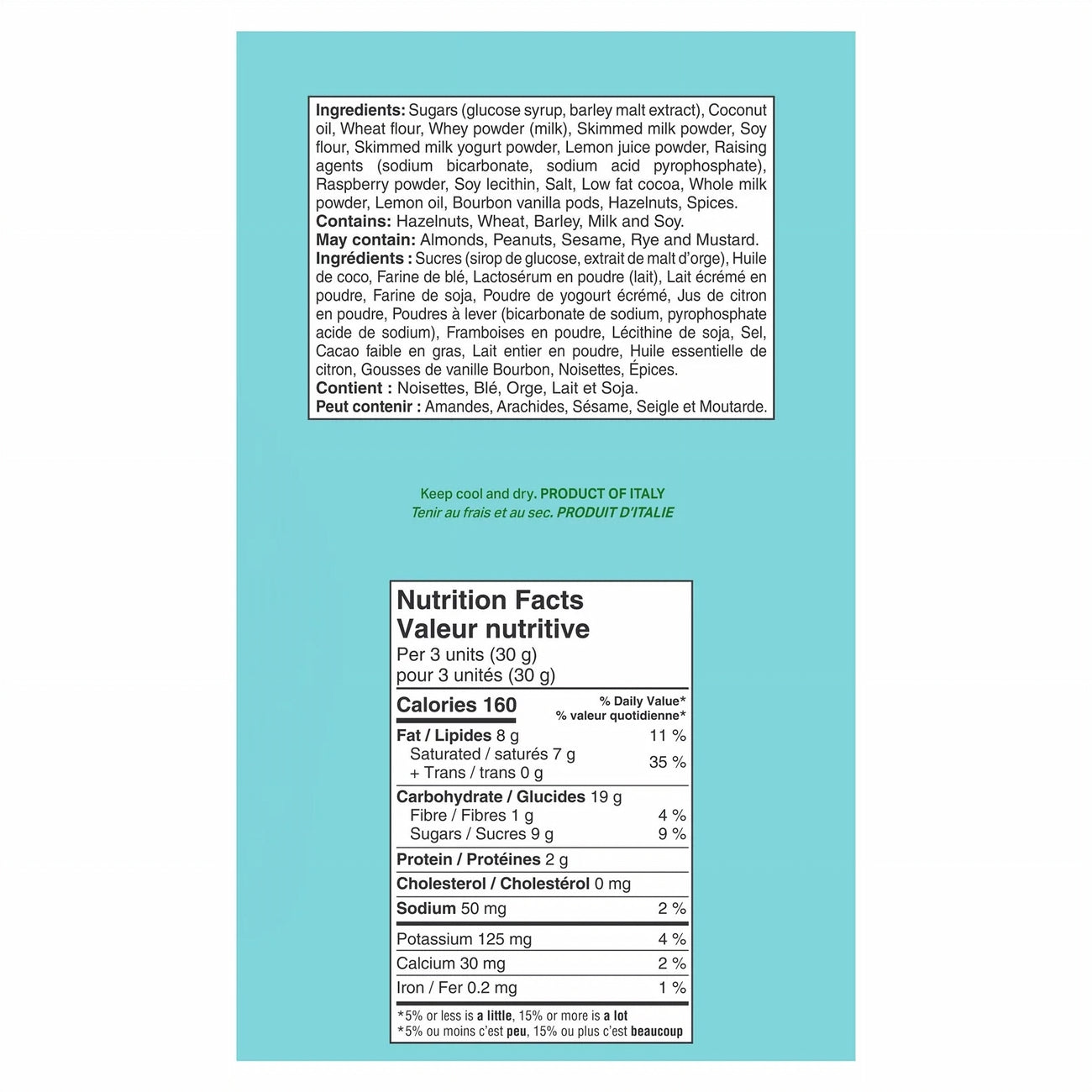 Loacker Cream Filled Wafer Minis Mix, 80pc, 800g/1.8 lb - Ingredients & Nutrition Facts