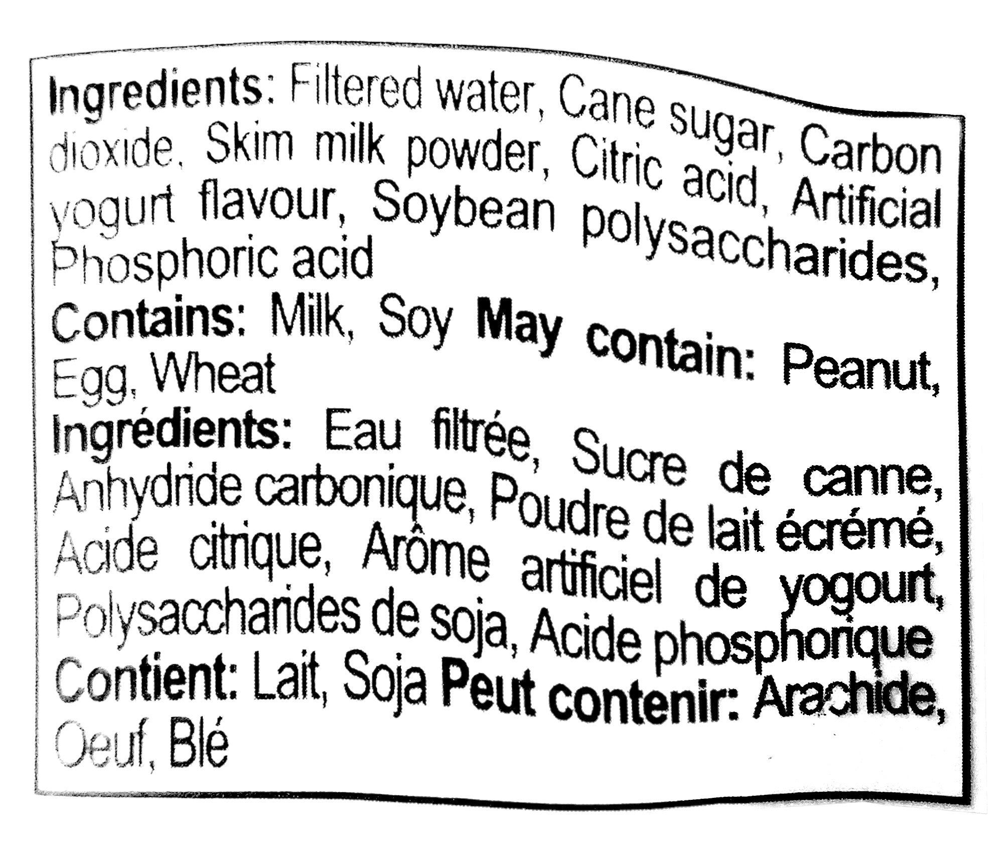 Lotte Milkis Refreshing Milk & Yogurt Flavor, Original Carbonated Drink, (6x250ml), 1.5L/53 oz., Package, ingredients label.