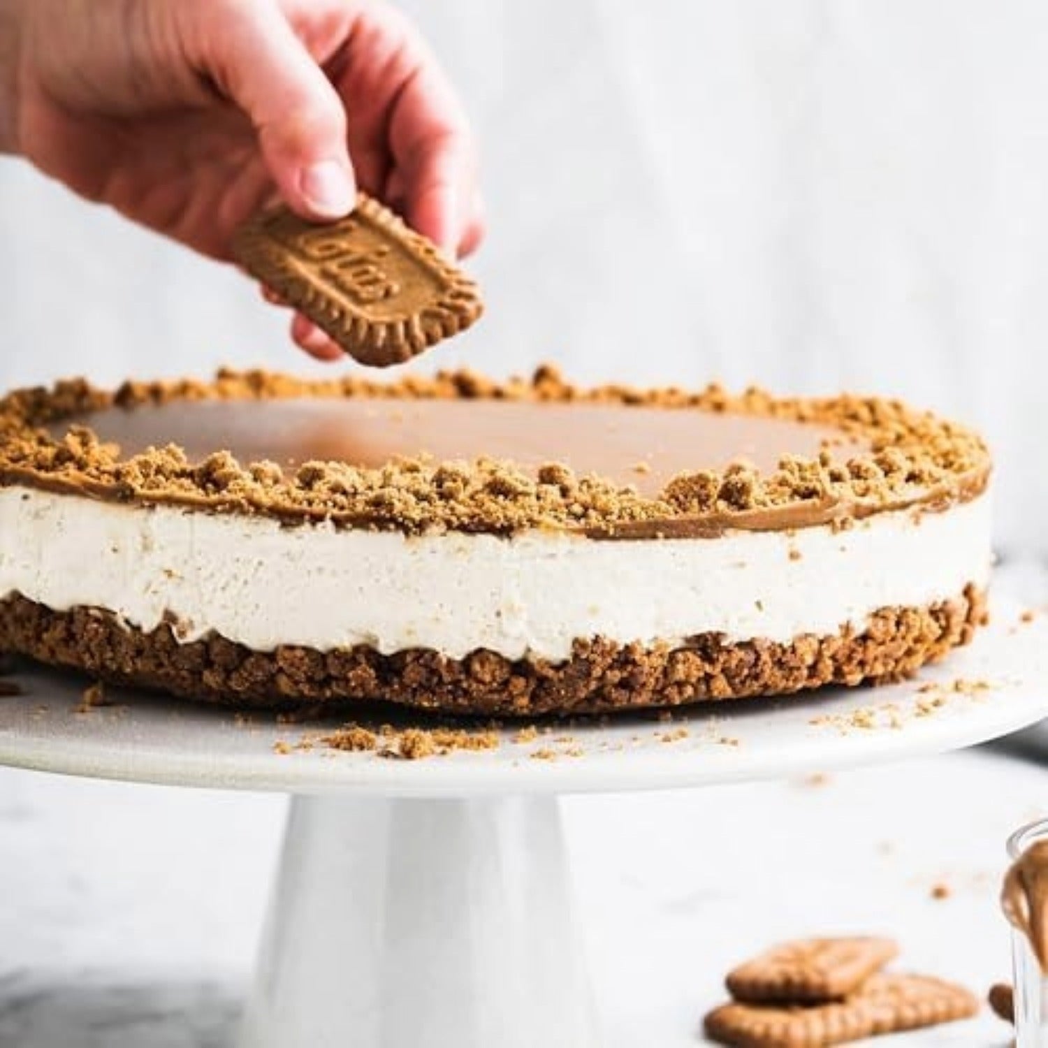 Lotus Biscoff cookies used in cheesecake crust recipe