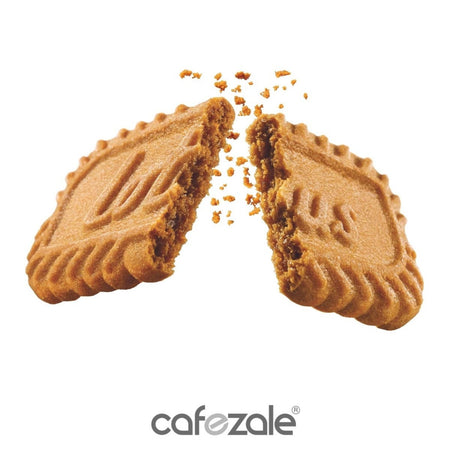 Lotus Biscoff caramelized cookie close-up, crispy caramel texture