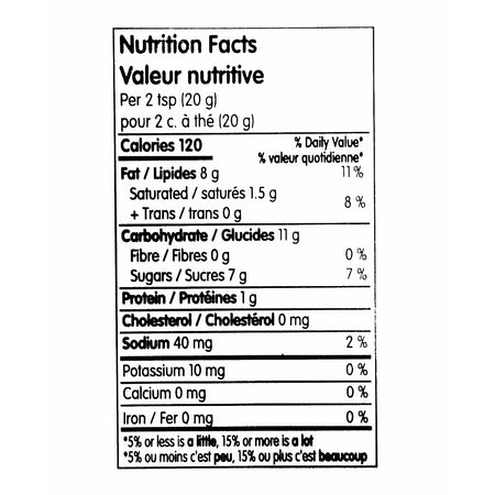 Lotus Biscoff Spread Smooth 3 kg nutrition facts panel