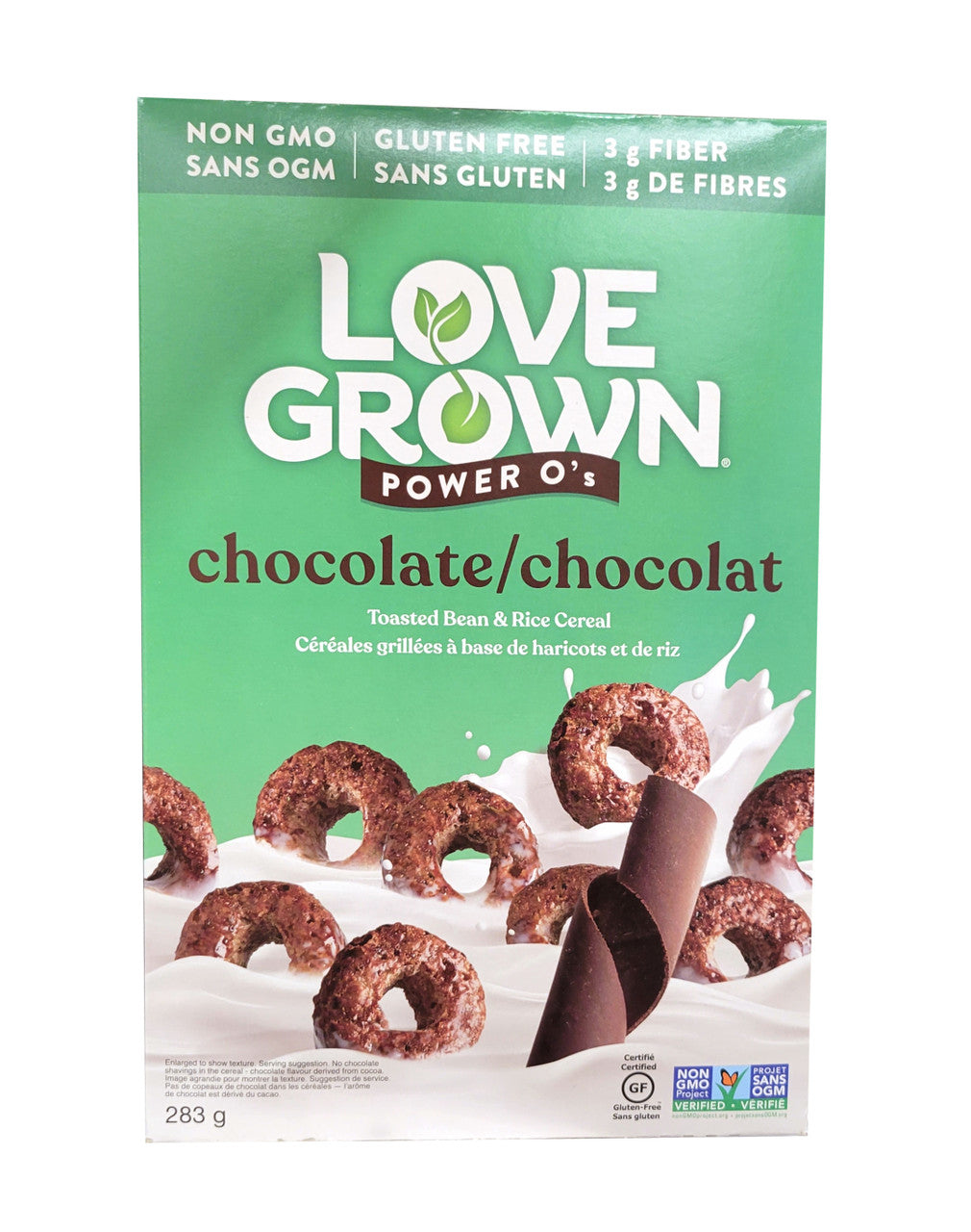 Love Grown Power O's, Chocolate Toasted Bean & Rice Cereal, Gluten Free, Vegan, 283g/9.9 oz. Box(Imported from Canada)